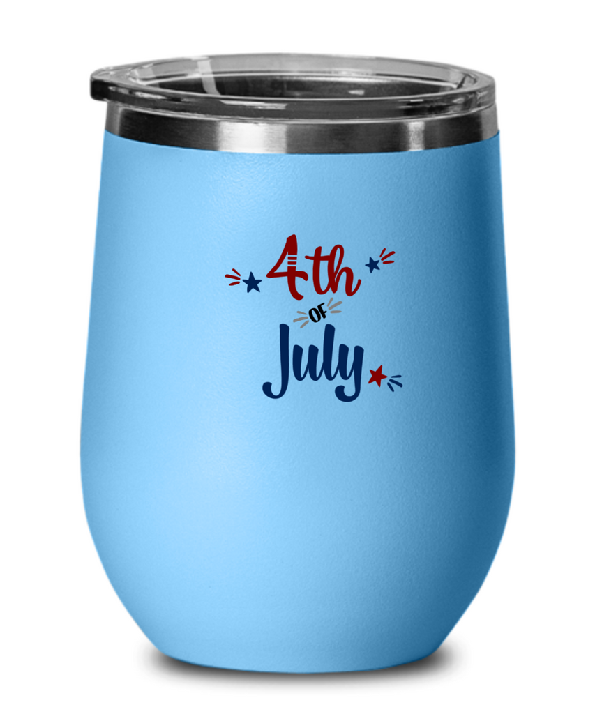 4th of July 12 oz. Insulated Stemless Wine Glass w/Lid – Marandis_store