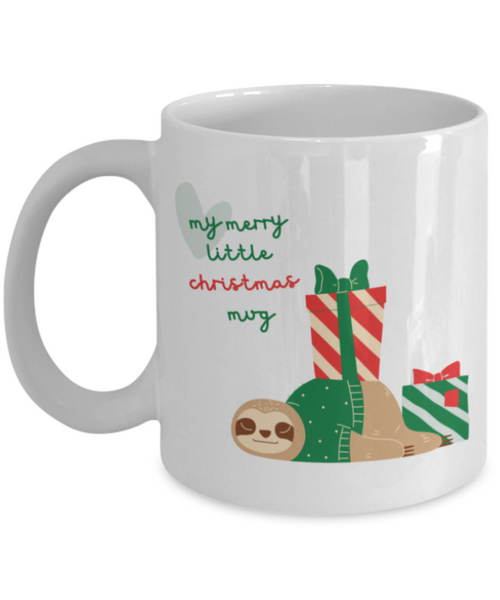 My Merry Little Christmas Sloth 11 oz. mug