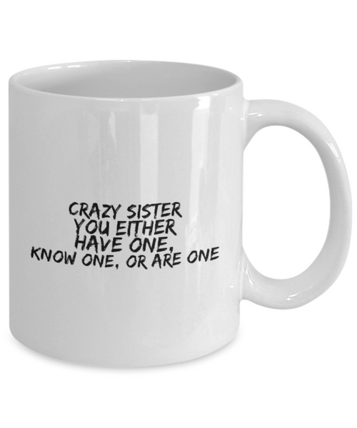 Crazy Sister You Either Have One, Know One, or Are One 11 oz. mug
