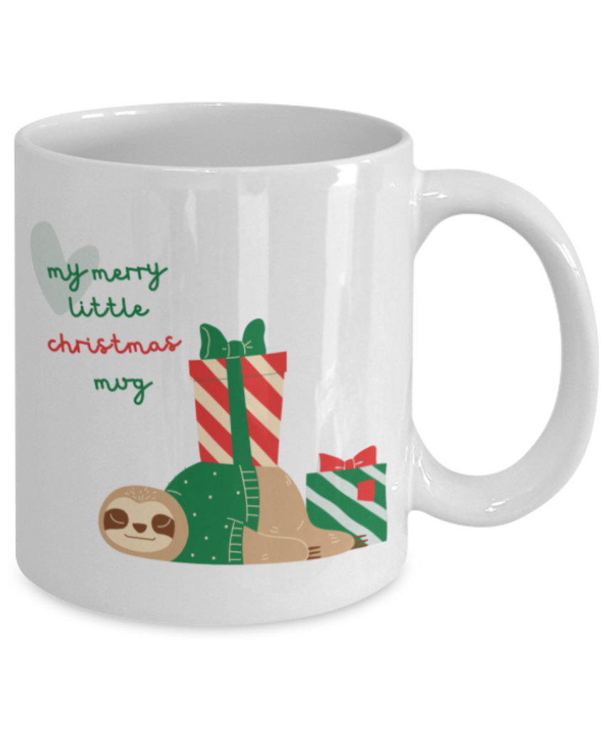 My Merry Little Christmas Sloth 11 oz. mug